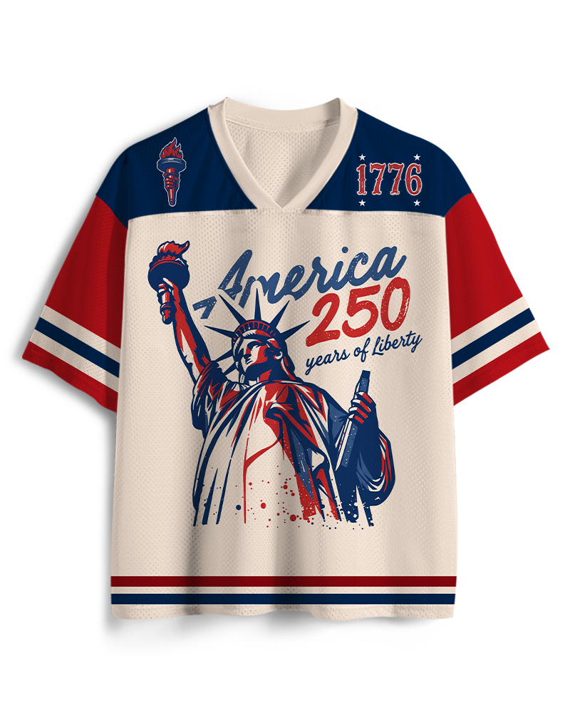 TheRetroTee 250 Years Of Liberty Vintage Mesh Jersey