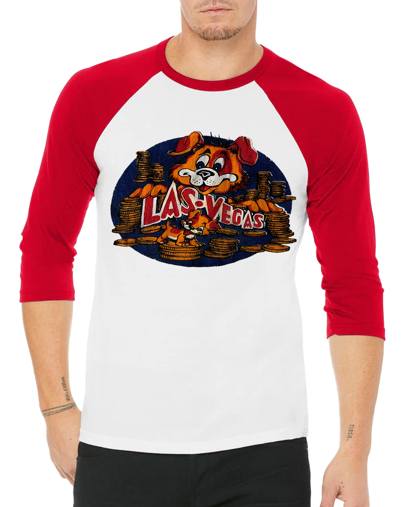 TheRetroTee 60s Las Vegas Dog Long Sleeve Raglan T-Shirt
