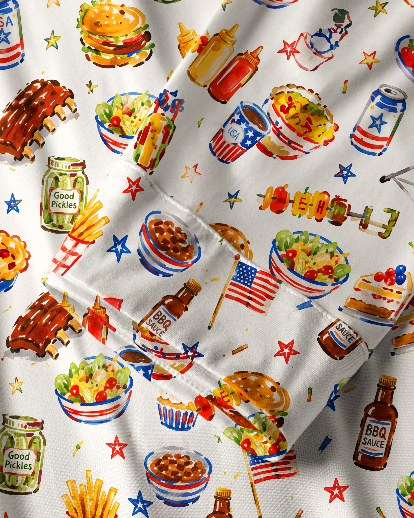 TheRetroTee Summer BBQ Picnic Vintage Pajama Set