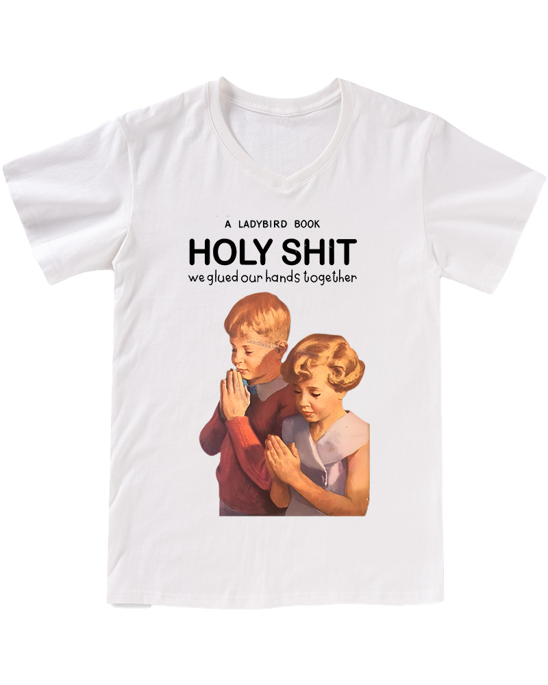 TheRetroTee A Ladybird Book Holy Shit Pin-Up V-neck T-Shirt