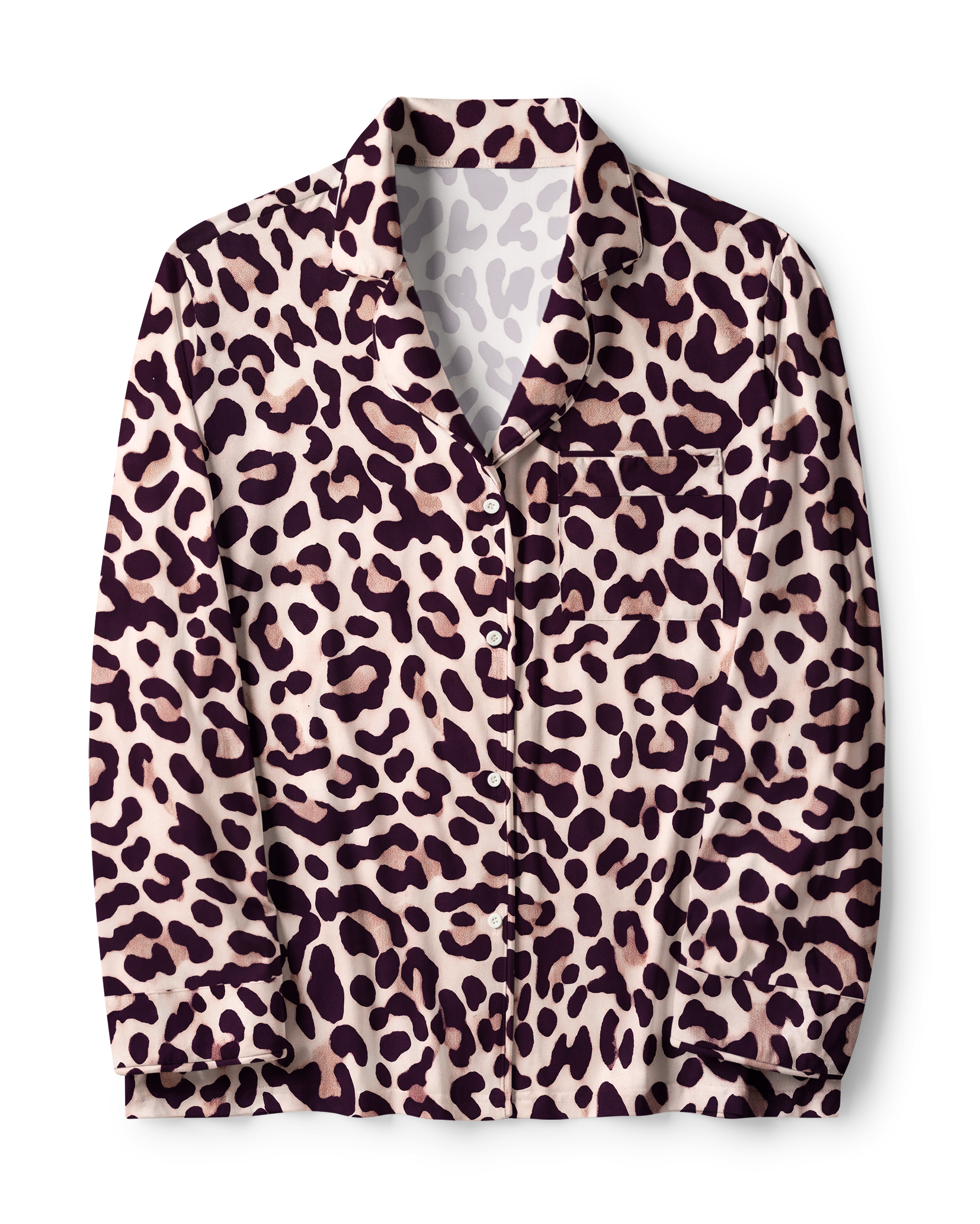 TheRetroTee Dusty Purple Leopard Vintage Pajama Set