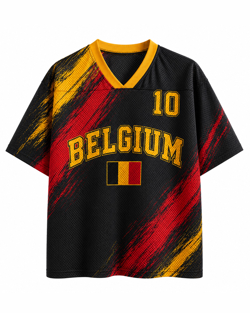 TheRetroTee Personalized Belgium Soccer  Mesh Jersey