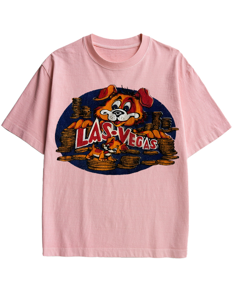 TheRetroTee Vintage 60s Las Vegas Dog Cotton T-Shirt
