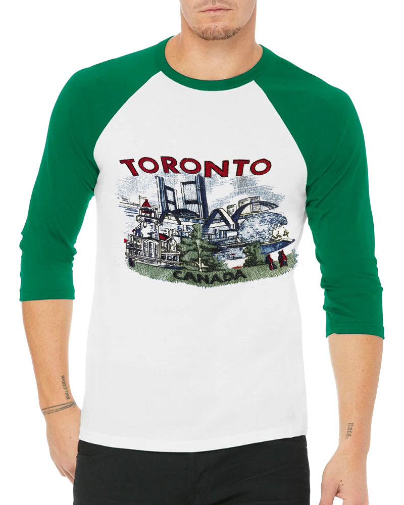 TheRetroTee 1960s Toronto souvenir Long Sleeve Raglan T-Shirt