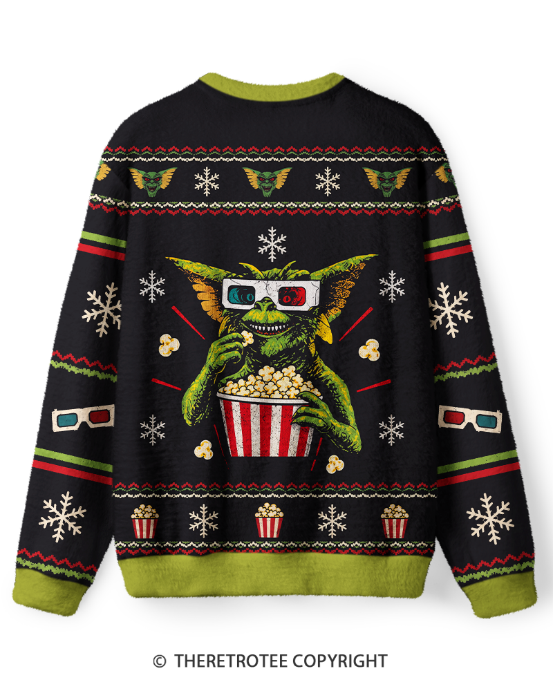 TheRetroTee Retro Movie Night Christmas Sweater