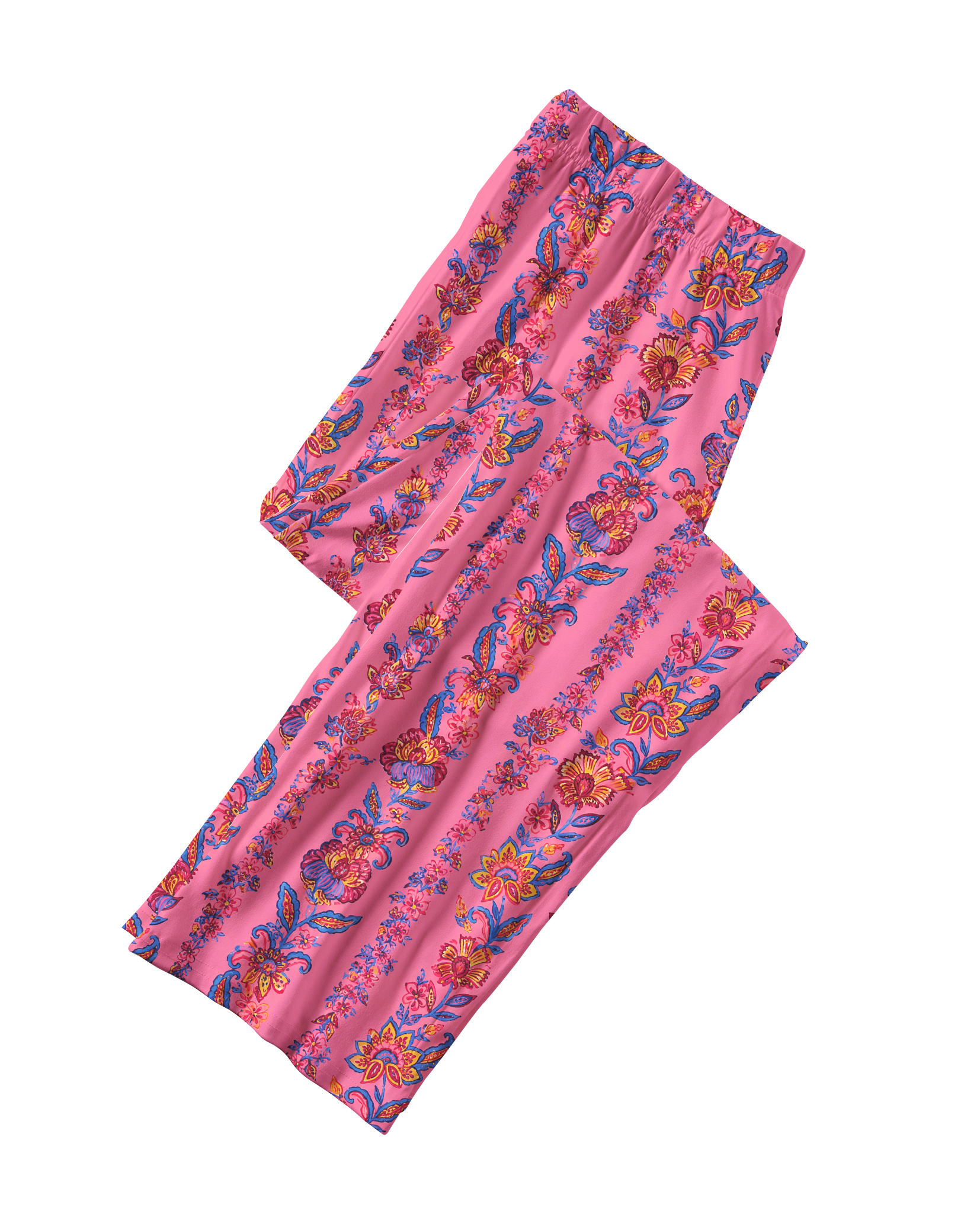 TheRetroTee Hot Pink Exotic Floral Vintage Pajama Set
