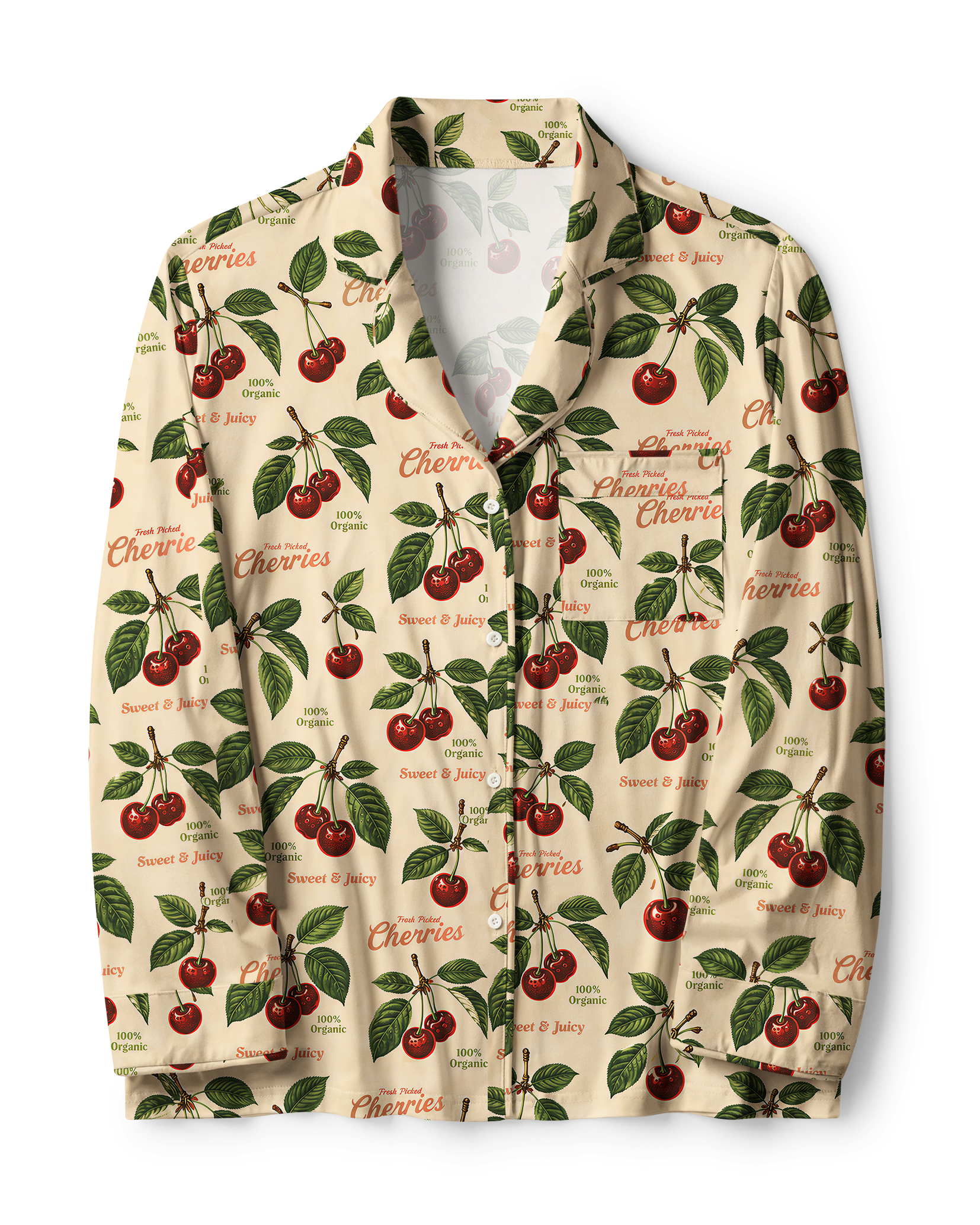 TheRetroTee Cherry Fruit Vintage Pajama Set
