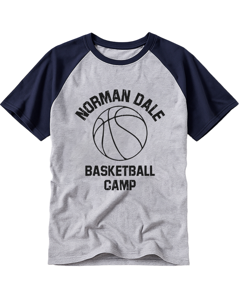 TheRetroTee Indiana Basketball Camp Inspired Raglan Baseball T-Shirt