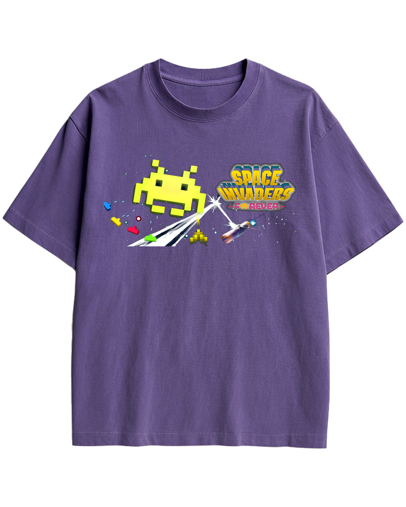 TheRetroTee Space Invaders Forever 1980s Cotton T-Shirt