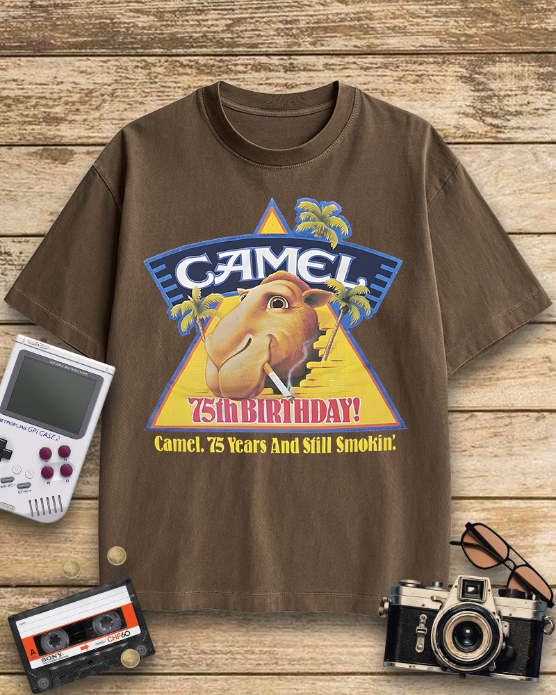 TheRetroTee Camel cigarettes smokin' 1970s Cotton T-Shirt