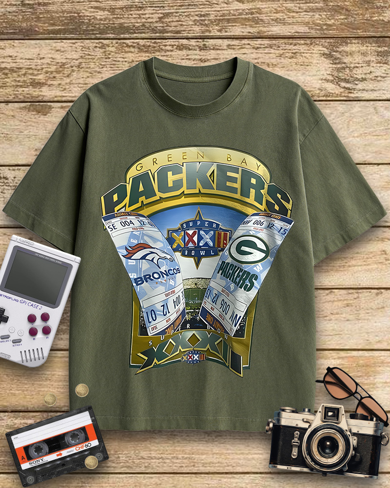 TheRetroTee 1998 Green Bay Packers Super Bowl Cotton T-Shirt