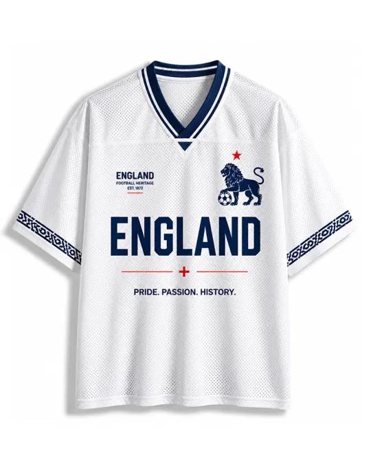 TheRetroTee England #10 Retro Soccer Culture Mesh Jersey
