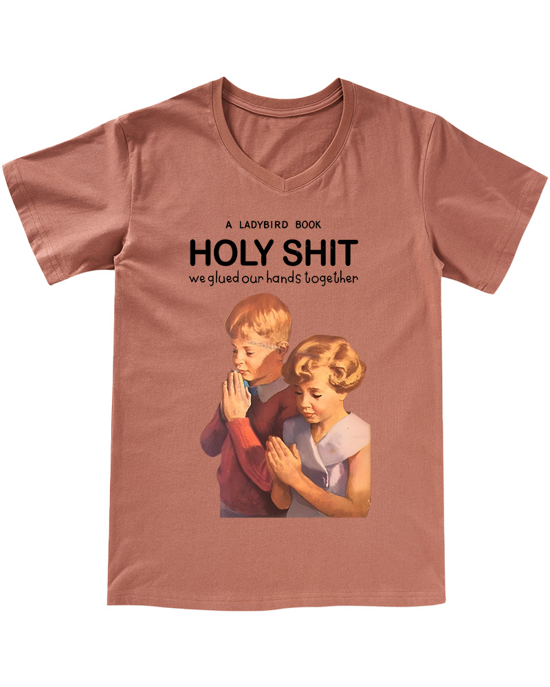 TheRetroTee A Ladybird Book Holy Shit Pin-Up V-neck T-Shirt