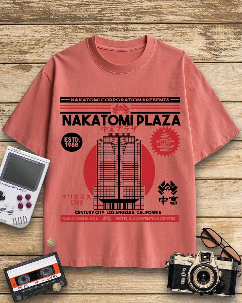 TheRetroTee Nakatomi Plaza 1980s Cotton T-Shirt