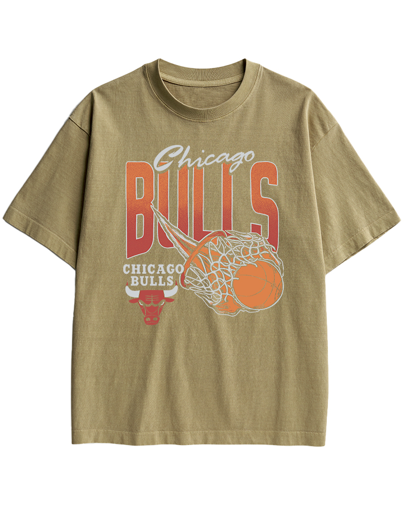 TheRetroTee Chicago Bulls Basketball 1990s Cotton T-Shirt