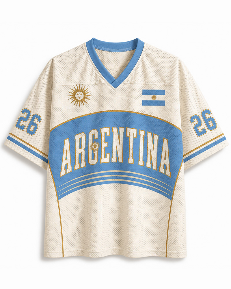 TheRetroTee Argentina Custom Name Mesh Jersey