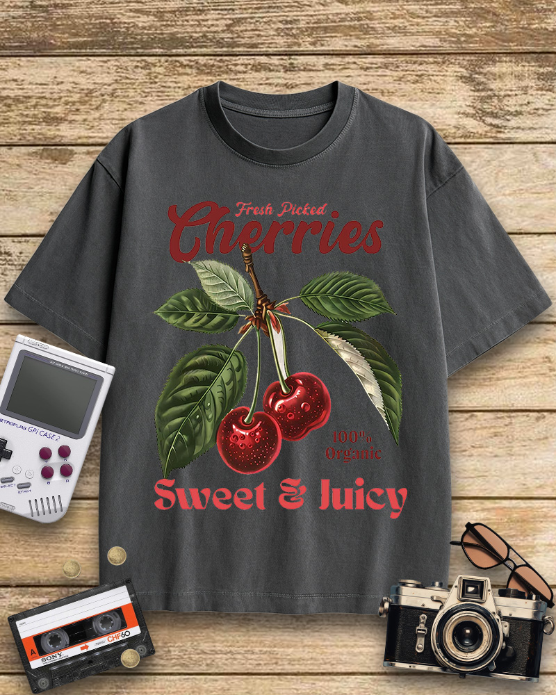 TheRetroTee Vintage Cherry 1950s Cotton T-Shirt