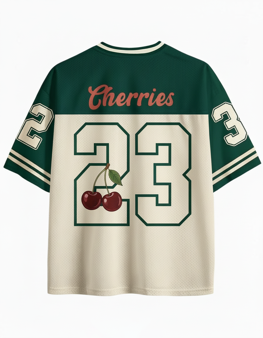 TheRetroTee Vintage Cherry 1950s Mesh Jersey
