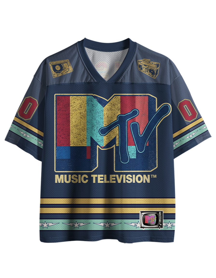 TheRetroTee TV Signal Logo 1980s Mesh Jersey