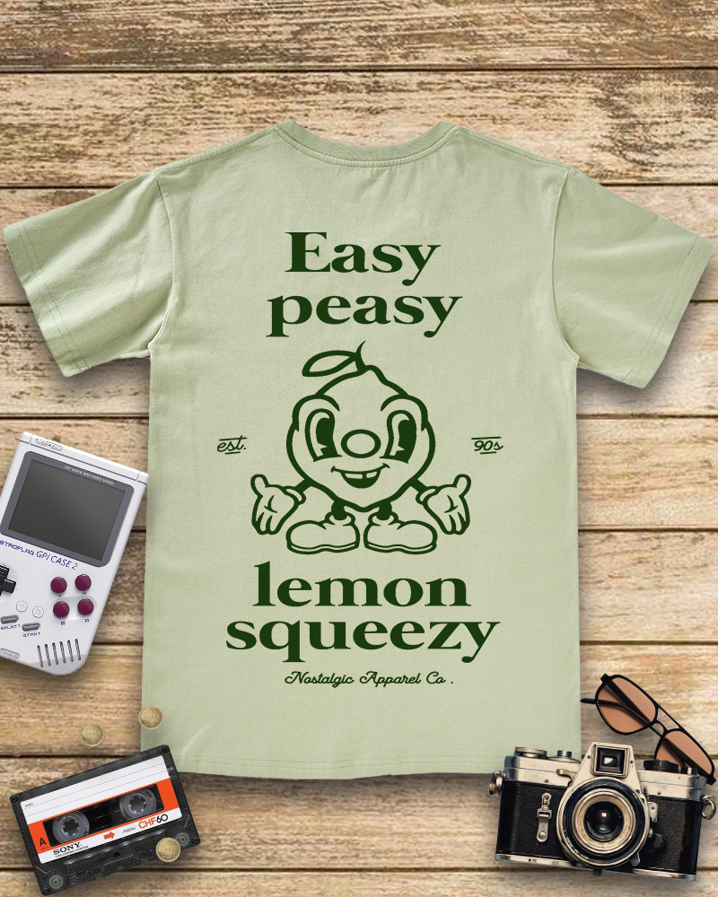 TheRetroTee Easy Peasy Lemon Squeezy  V-neck T-Shirt