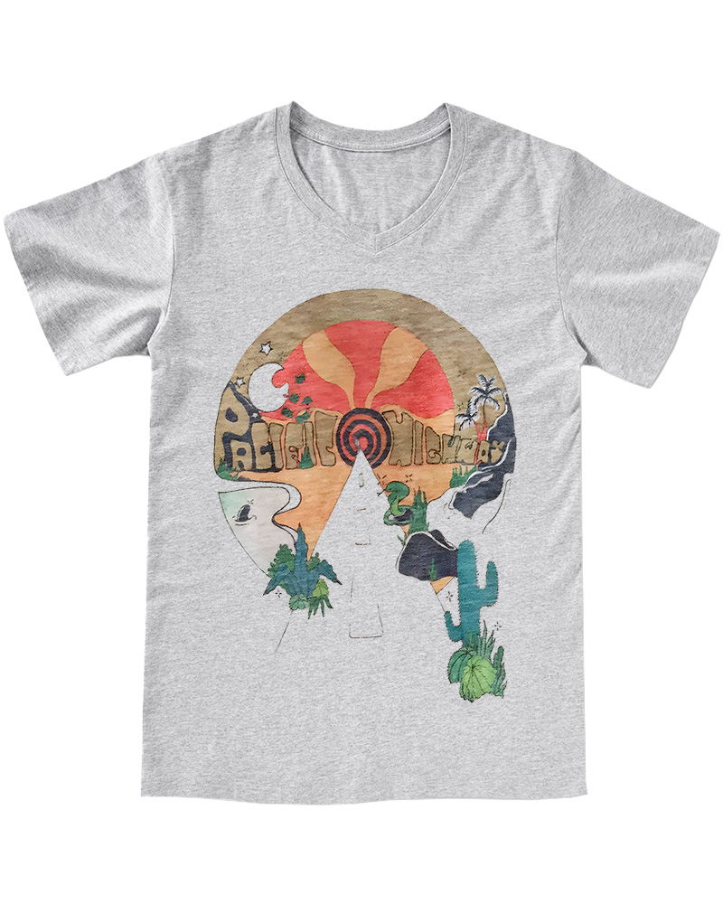 TheRetroTee Open Road Pacific Highway V-neck T-Shirt