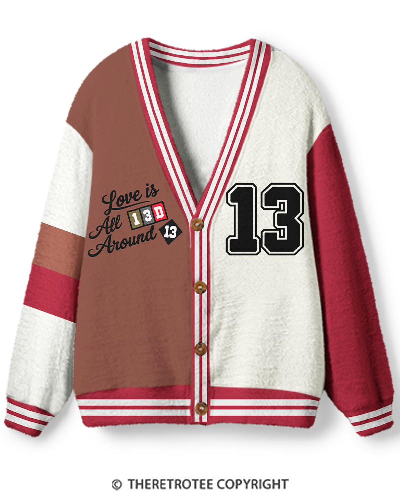 TheRetroTee Vintage 1990s Preppy Varsity Unisex Cardigan Sweater