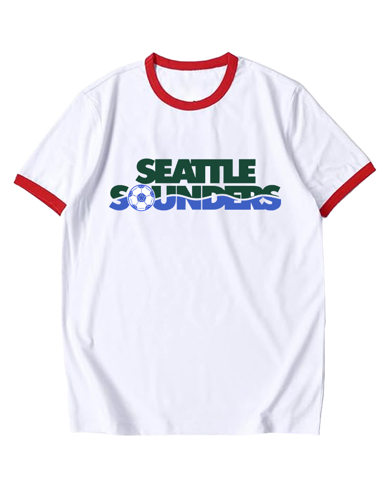 TheRetroTee 1974 Seattle Sounders Ringer T-Shirt
