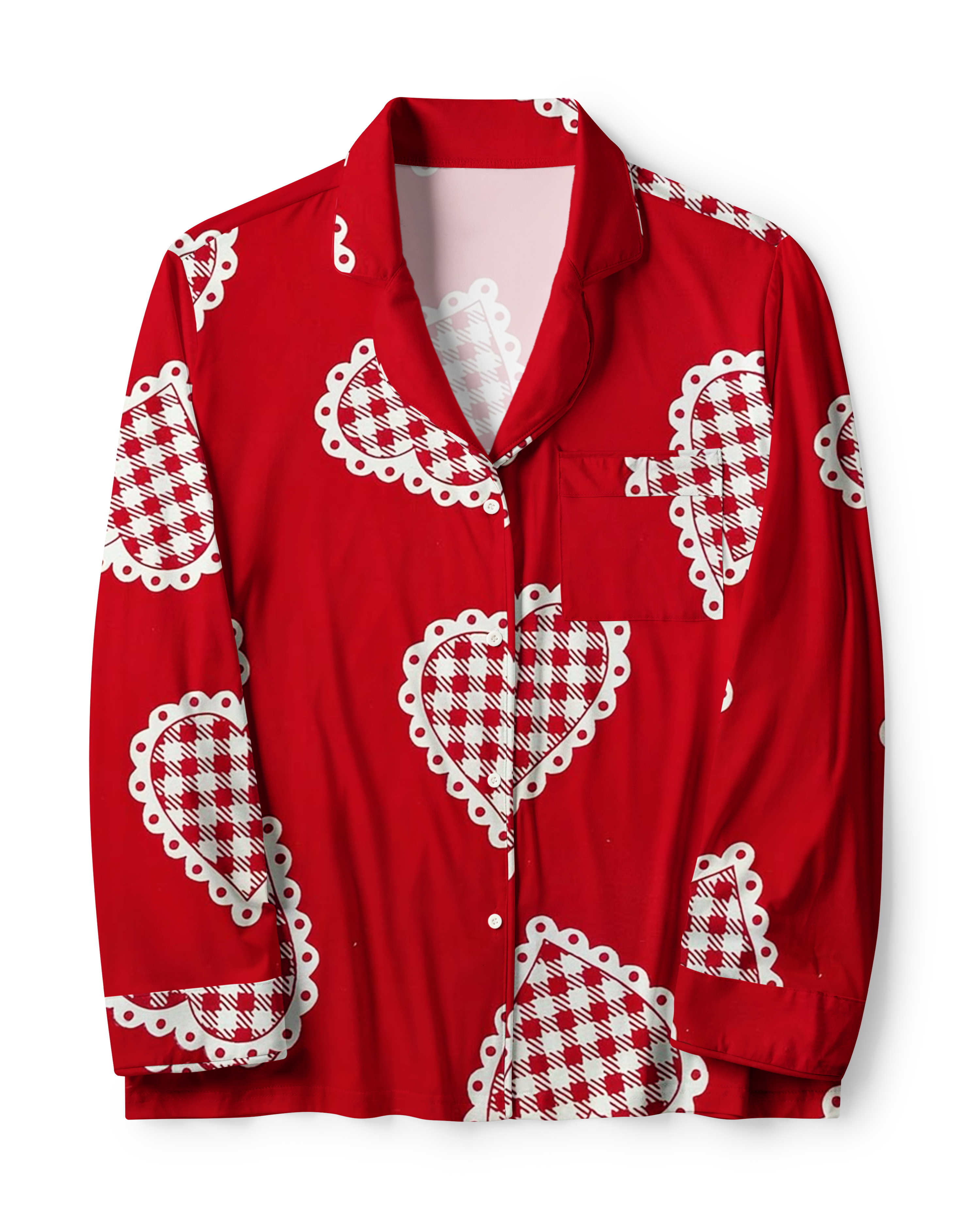 TheRetroTee Retro Valentine Heart Vintage Pajama Set