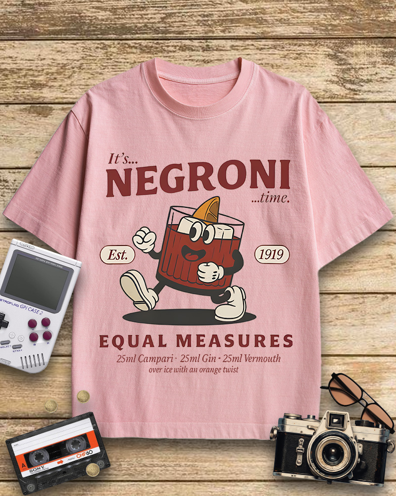 TheRetroTee Negroni Cocktail 1940s Cotton T-Shirt