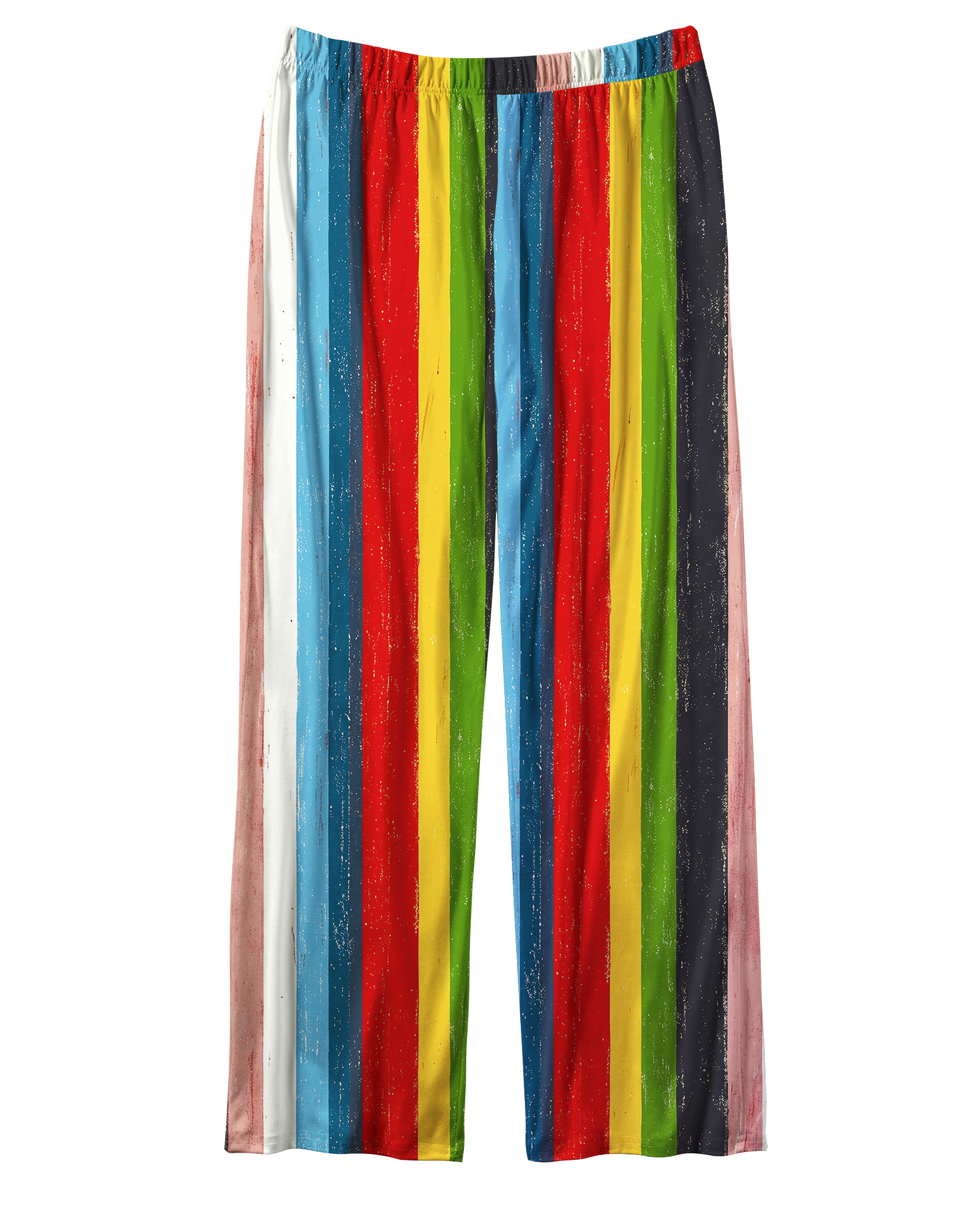 TheRetroTee Rainbow Distressed Stripe Vintage Pajama Set
