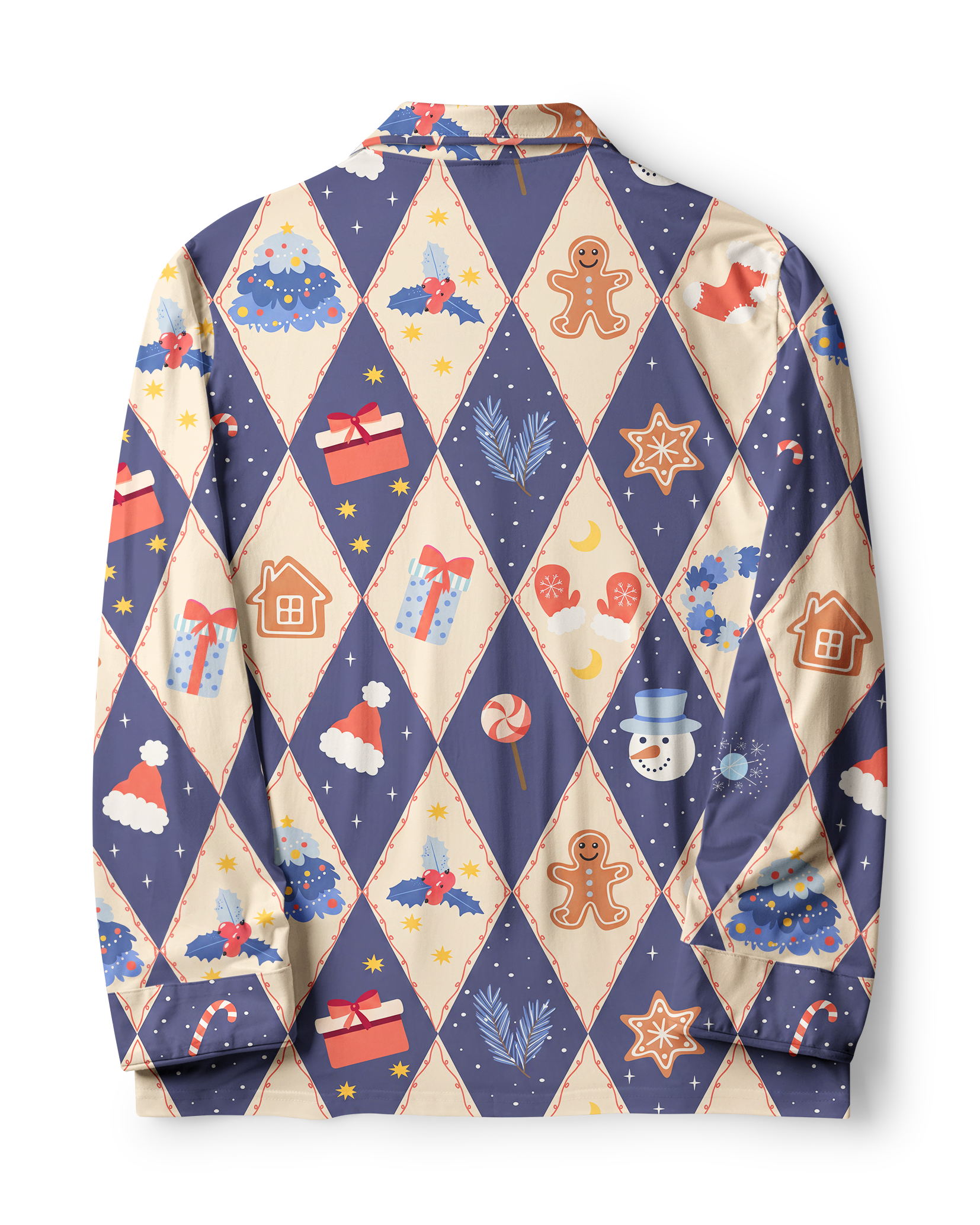 TheRetroTee Argyle Christmas Joy Vintage Pajama Set