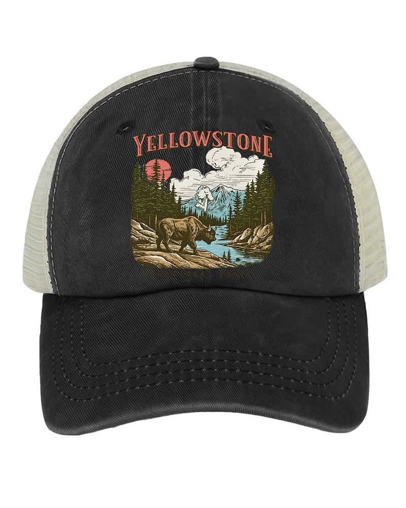 TheRetroTee Yellowstone National Park 1870s Trucker Hat