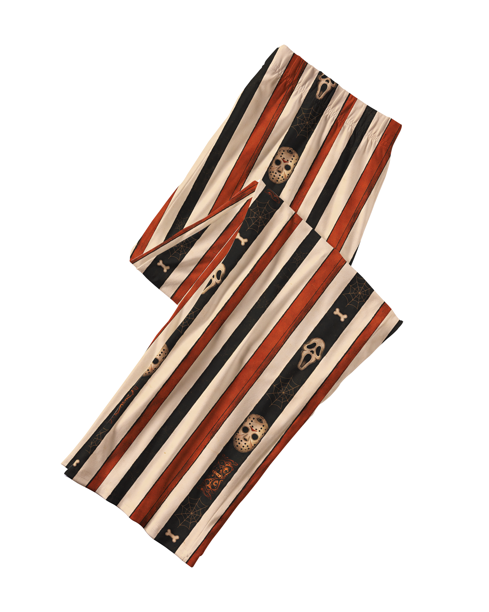 TheRetroTee Horror Mask Skull Stripe Vintage Pajama Set