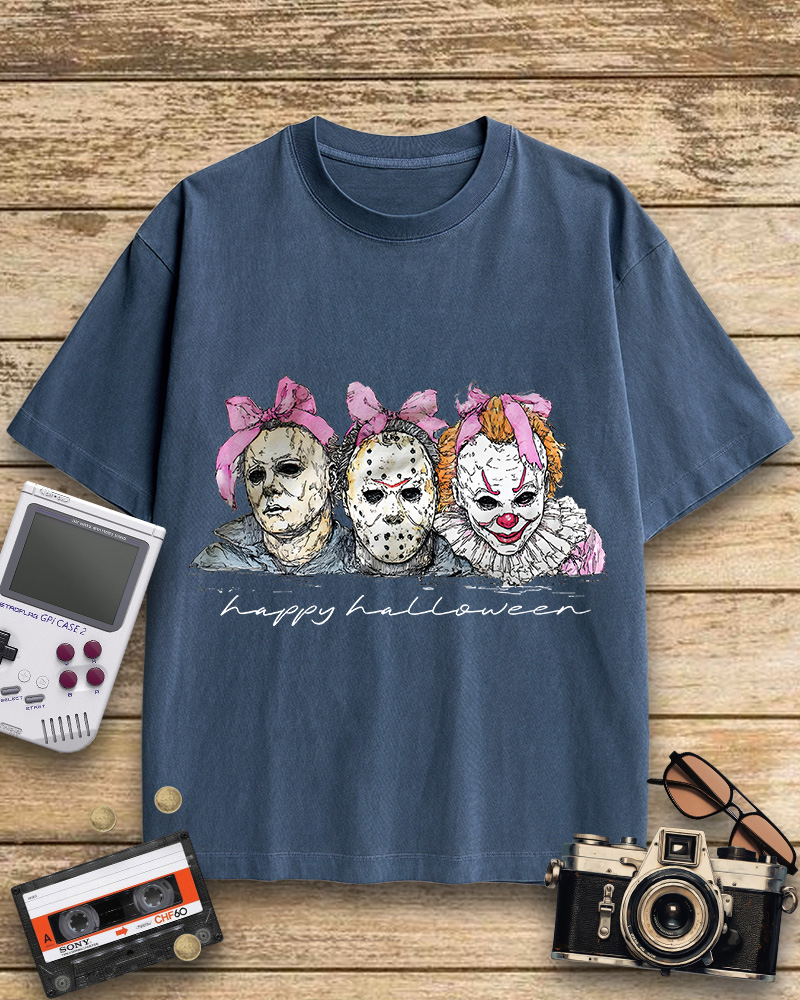 TheRetroTee Happy Halloween 1980s Cotton T-Shirt