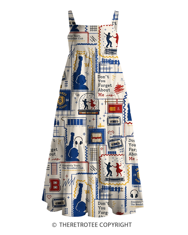 TheRetroTee Detention Club Memories 1980s Strappy Maxi Dress