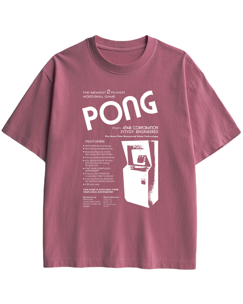 TheRetroTee Pong Arcade Cabinet 1970s Cotton T-Shirt