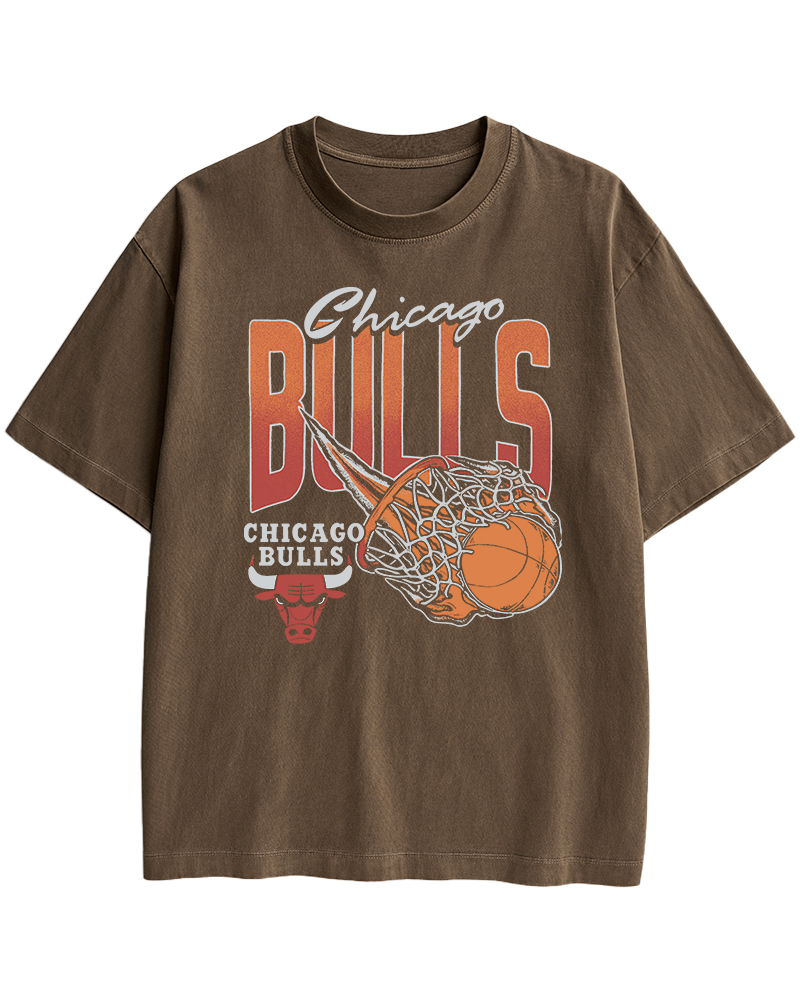 TheRetroTee Chicago Bulls Basketball 1990s Cotton T-Shirt