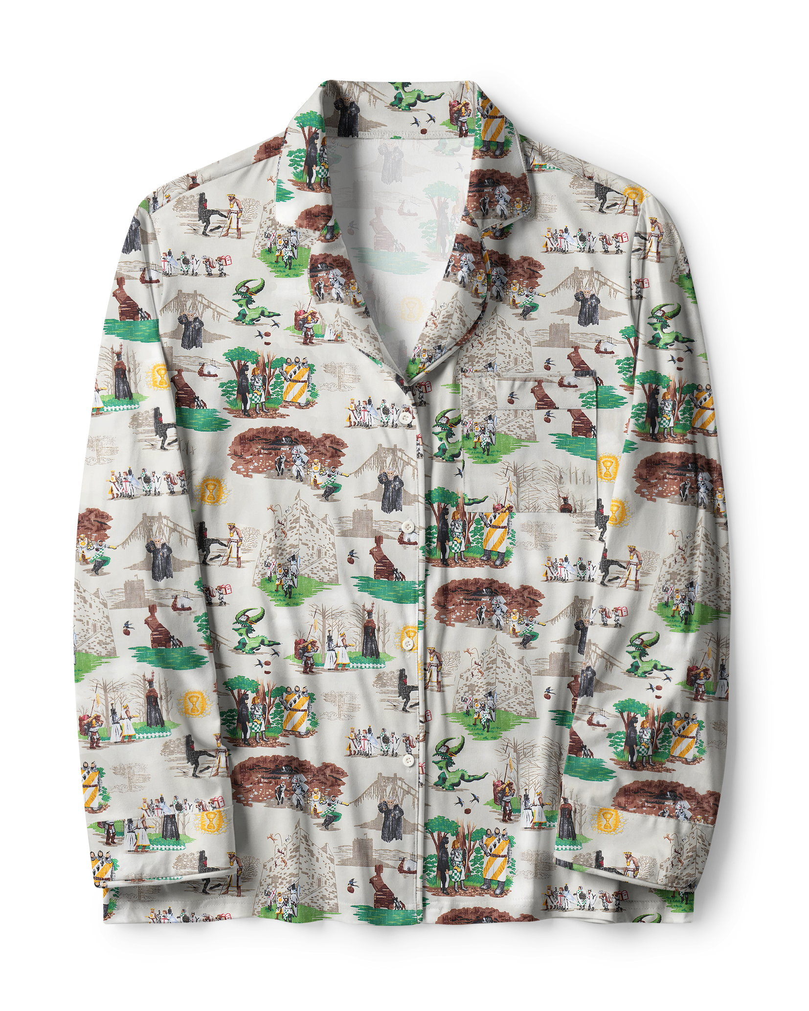TheRetroTee Medieval Tale Scene Vintage Pajama Set
