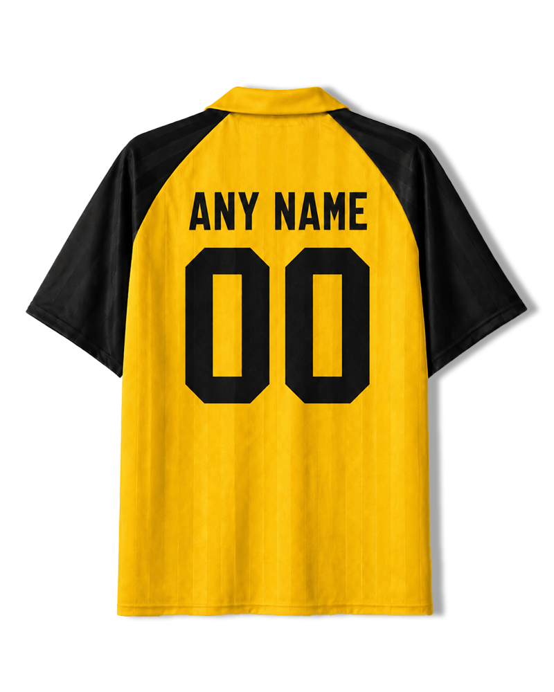 TheRetroTee Cabo Verde Golden Momentum Collar Soccer Jersey