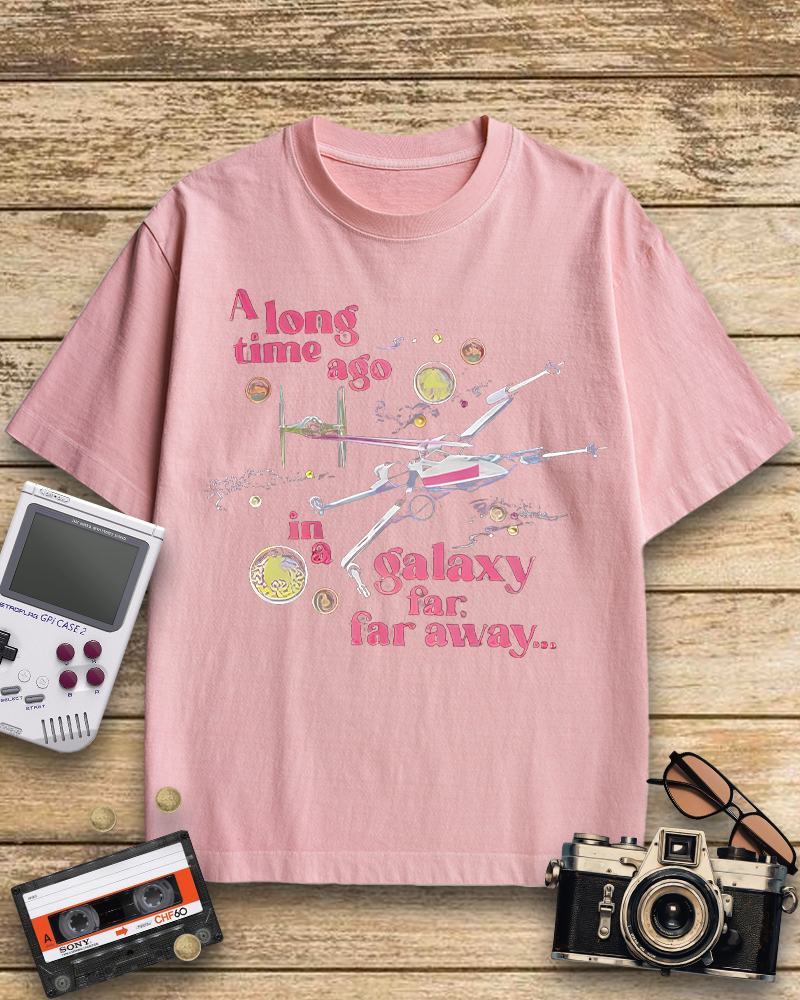 TheRetroTee A Long Time Ago In A Galaxy Far Far Away 1970s T-Shirt