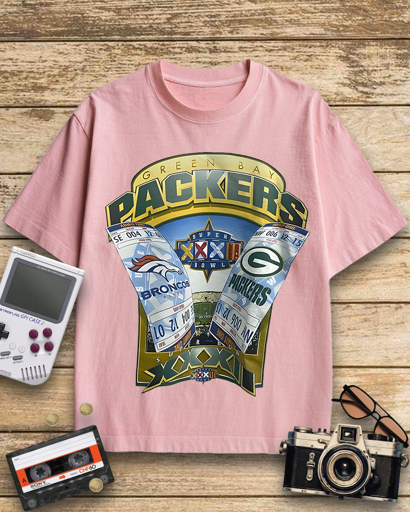 TheRetroTee 1998 Green Bay Packers Super Bowl Cotton T-Shirt