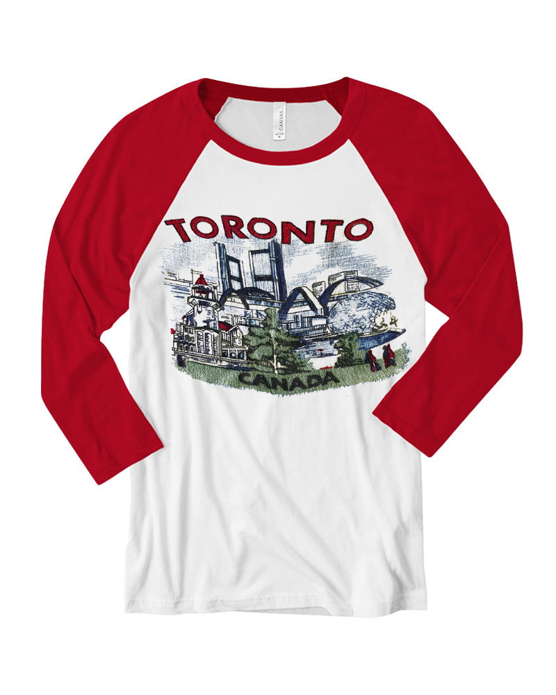 TheRetroTee 1960s Toronto souvenir Long Sleeve Raglan T-Shirt