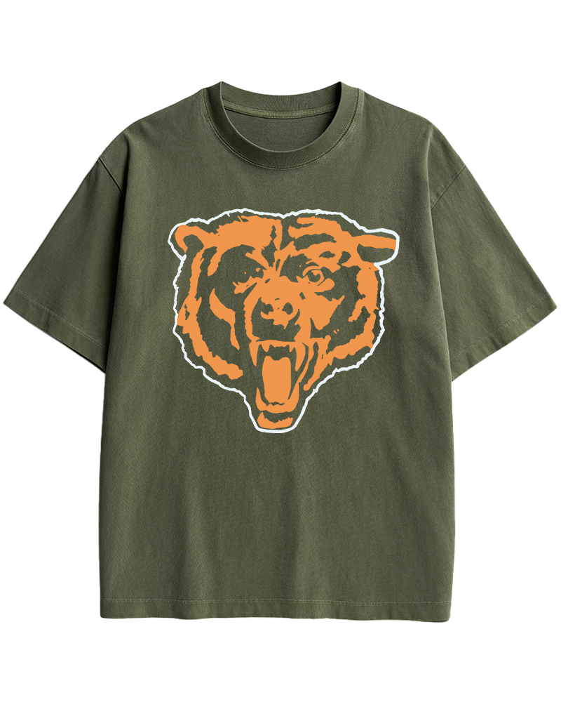 TheRetroTee Bear Head Graphic Cotton T-Shirt