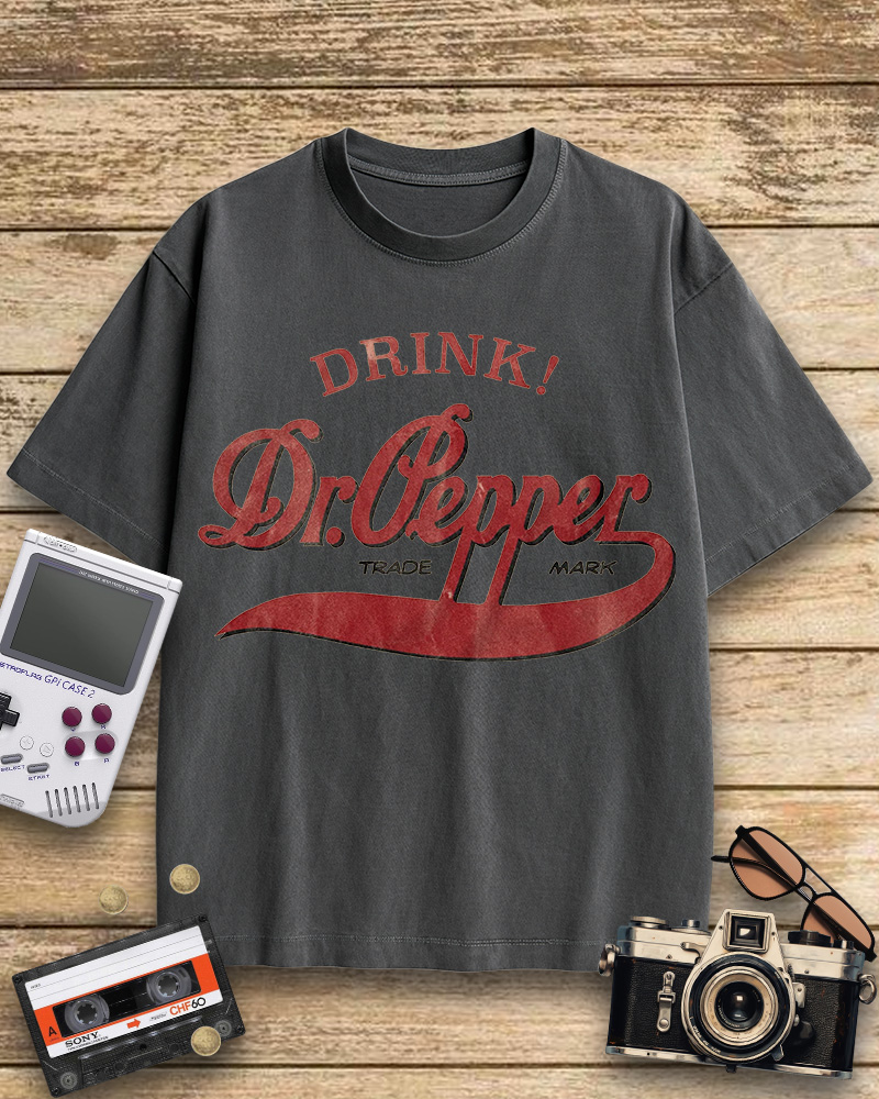 TheRetroTee Drink Dr. Pepper 1970s Cotton T-Shirt
