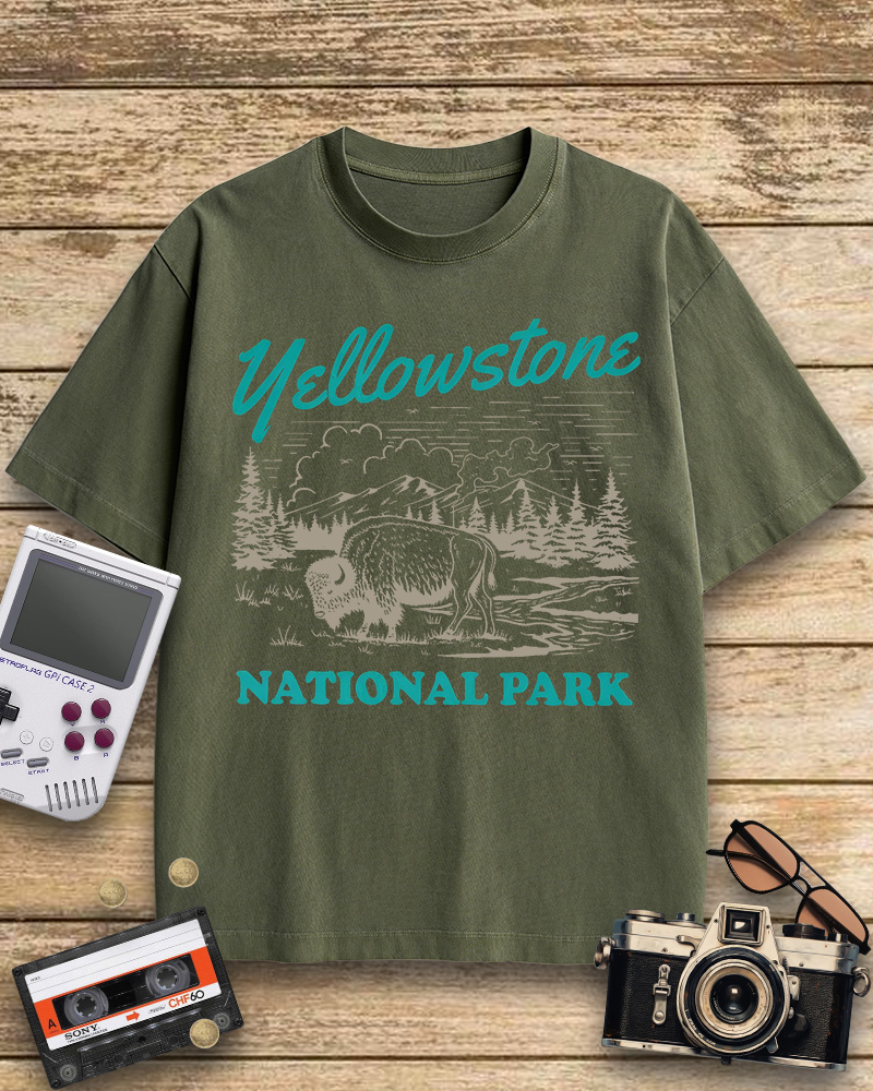 TheRetroTee Yellowstone National Park 1870s Cotton T-Shirt