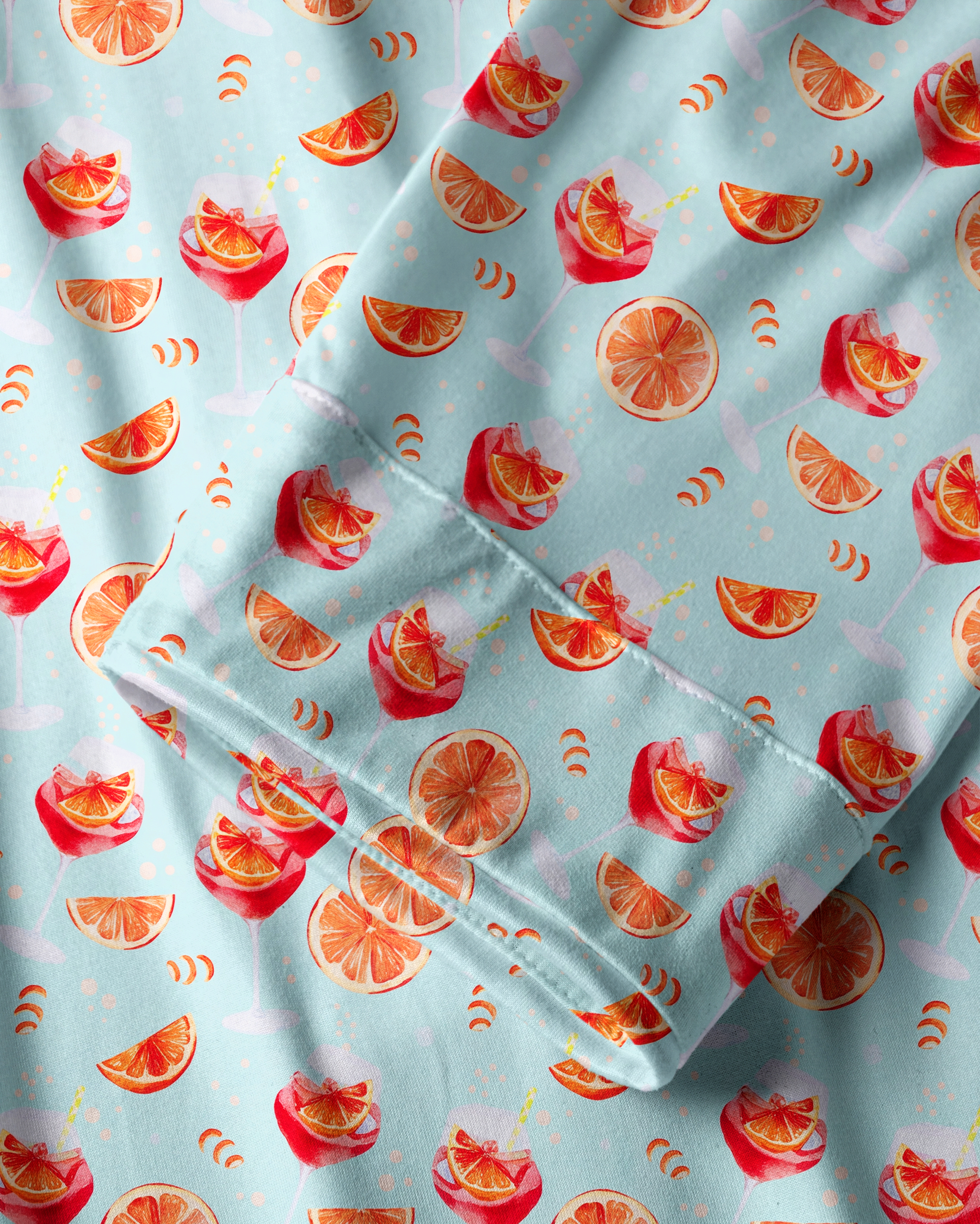TheRetroTee Aperol Spritz Citrus Vintage Pajama Set
