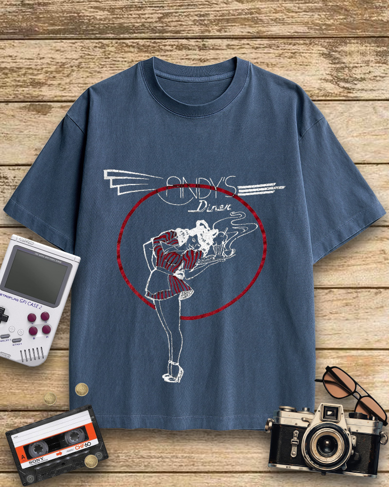 TheRetroTee Andy's Diner 1980s Cotton T-Shirt