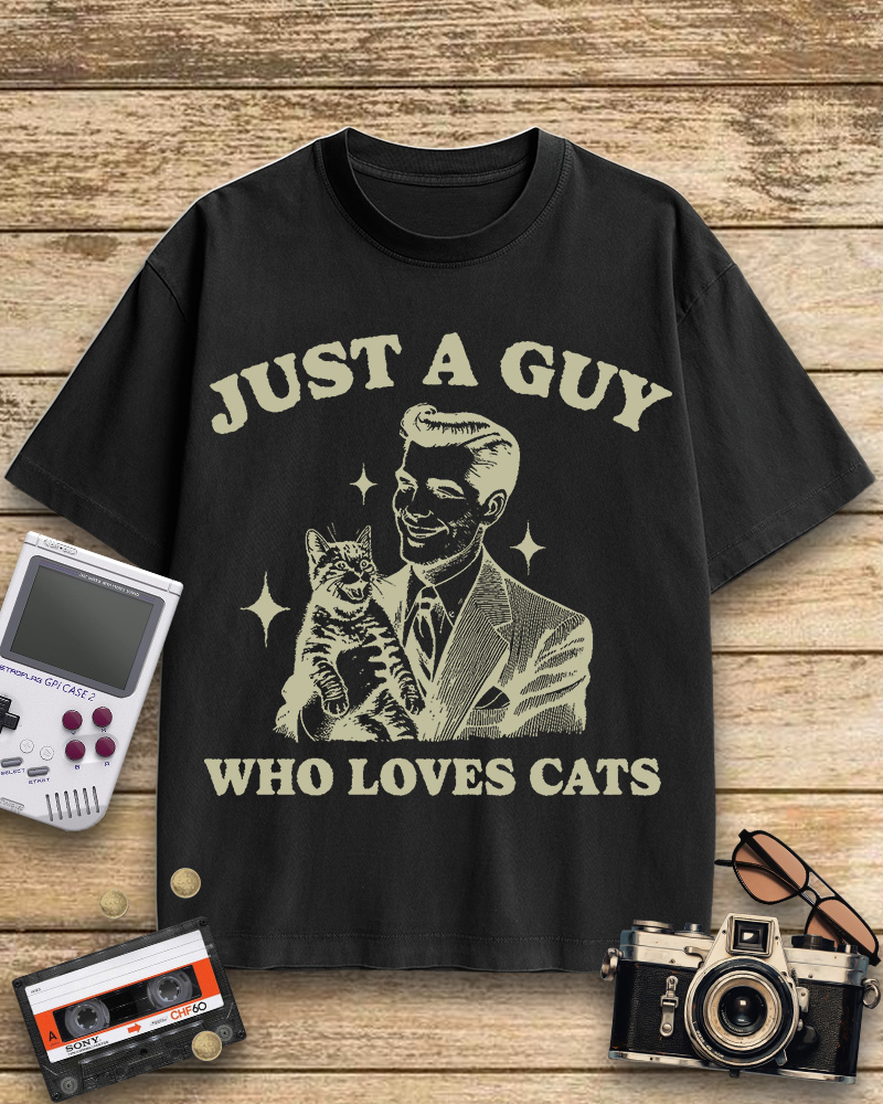 TheRetroTee Cat Lover 1960s Cotton T-Shirt