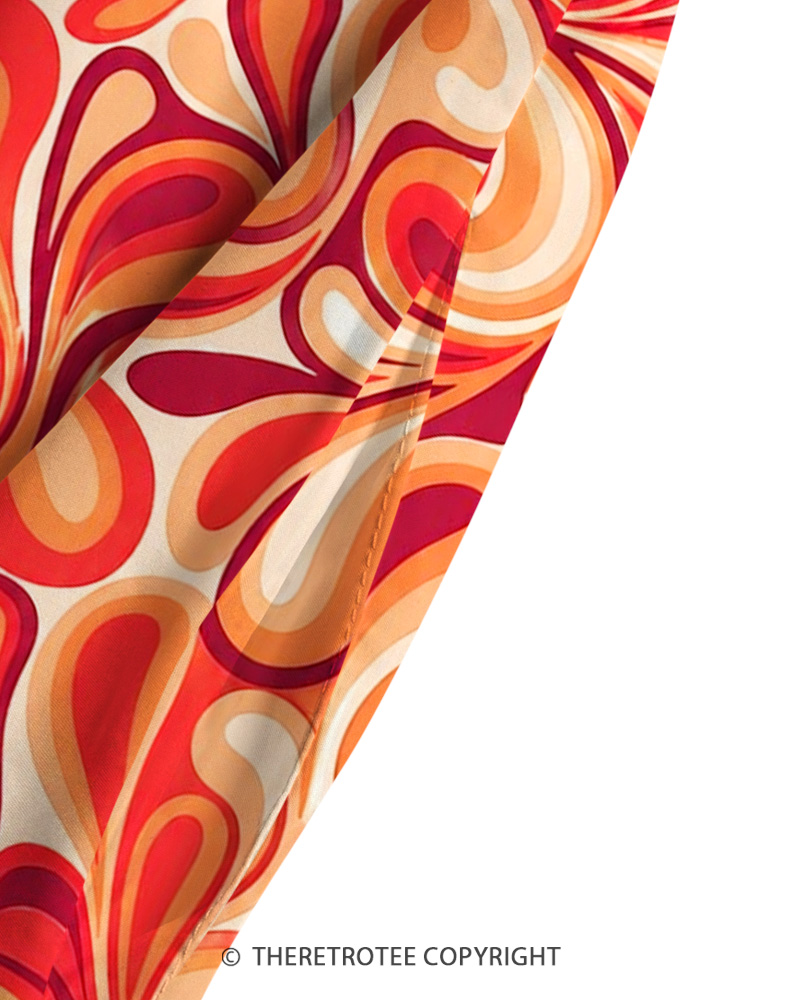 TheRetroTee 1960s Retro Psychedelic Swirl Boho Strappy Maxi Dress
