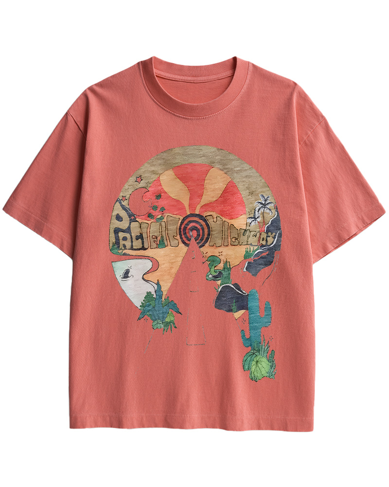 TheRetroTee Open Road Pacific Highway Cotton T-Shirt